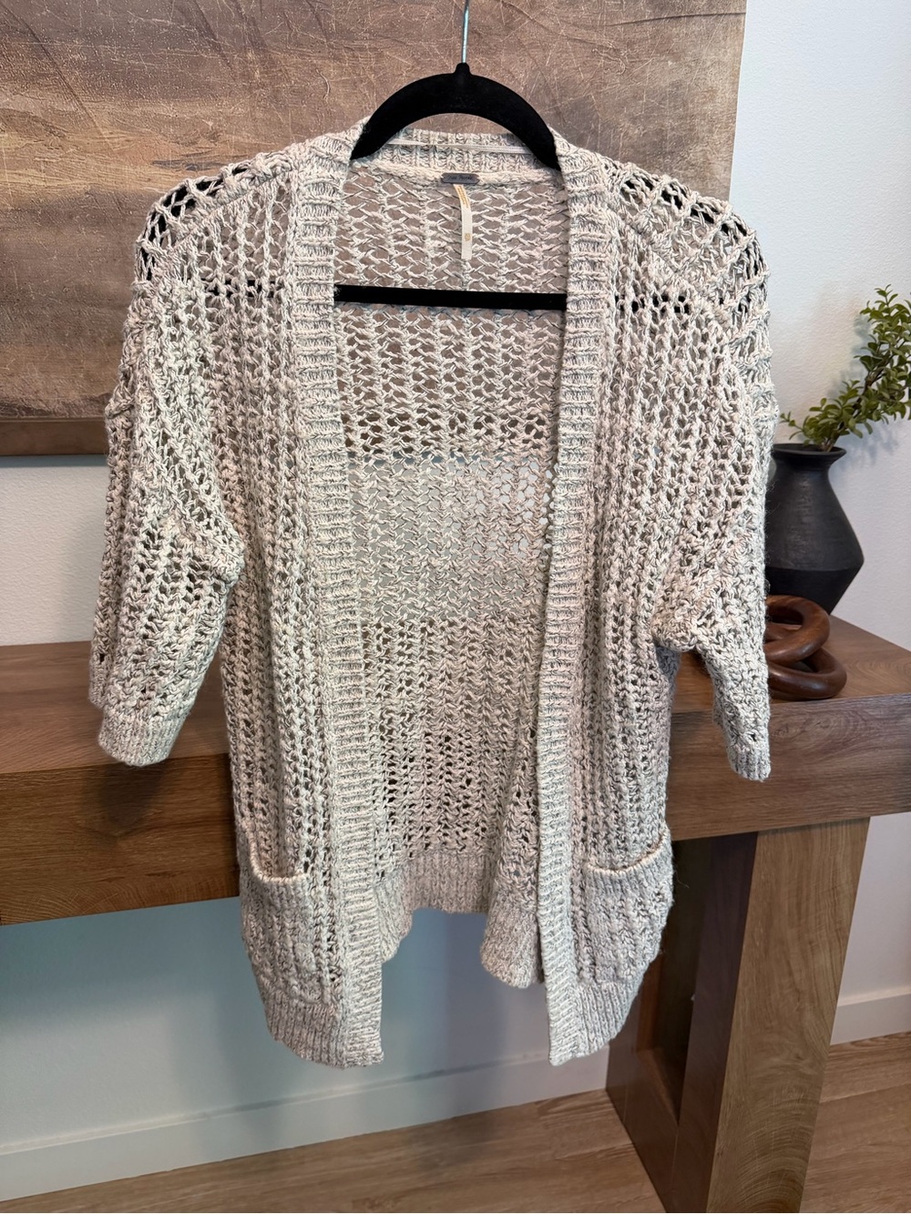 Free People crochet cardigan with pockets size XS